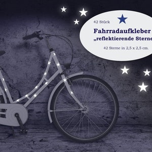 Reflektor Fahrradtattoo Fahrradaufkleber Sterne 42 Stück, Sticker, wasserfest, reflektierend Bild 1