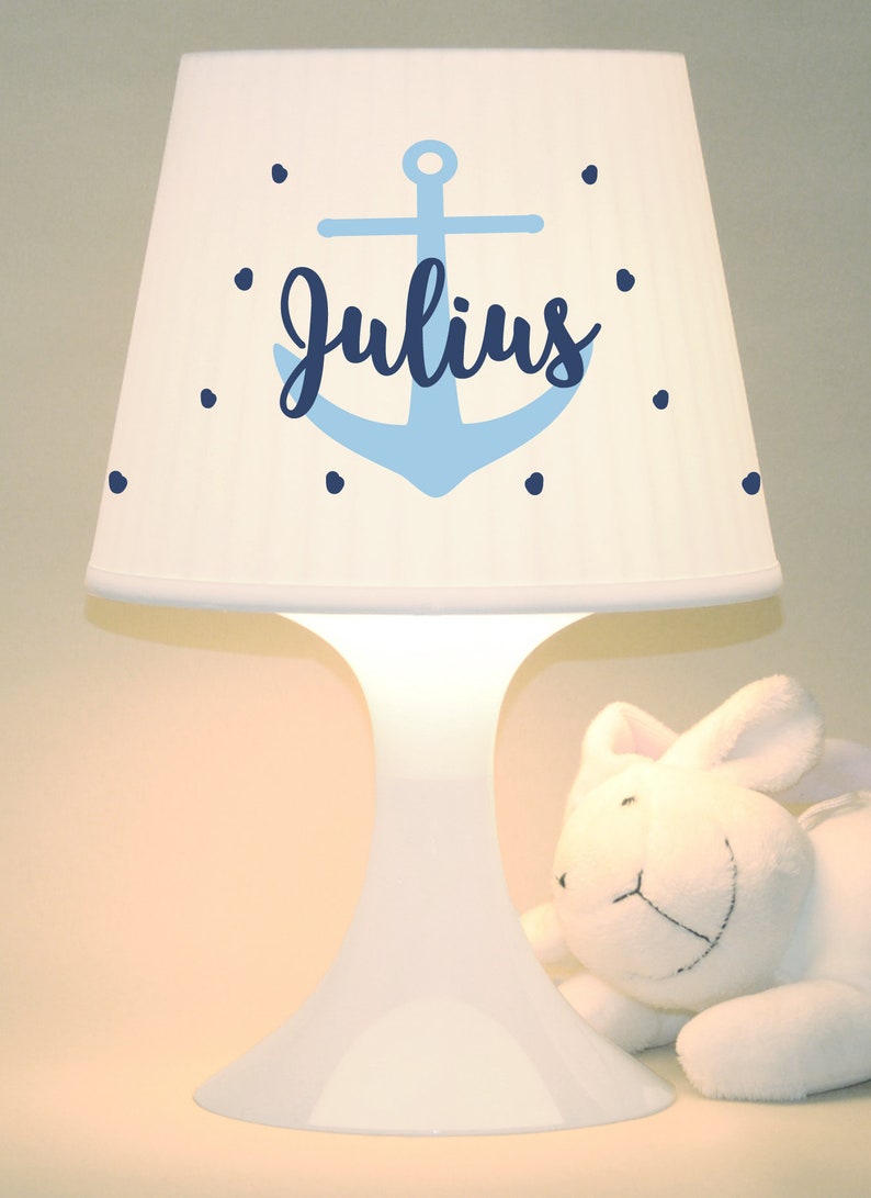 Children's lamp snooze lamp Ahoi anchor name, customizable table lamp image 2