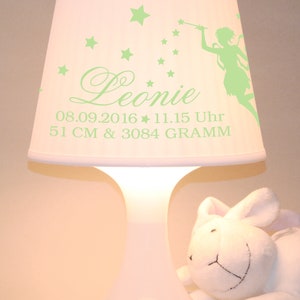 Children's lamp fairy with dates of birth and names image 2