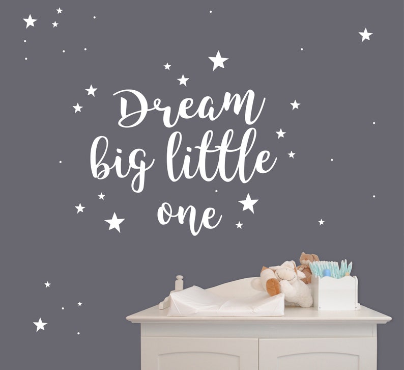 Wandtattoo Dream big little one & Sterne Bild 1