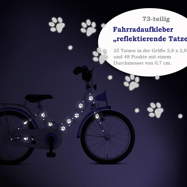 Reflector bicycle tattoo "Paws", 73 pieces, reflective stickers, waterproof