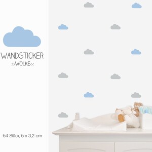 Wandsticker Wandtattoo Wolken clouds, Vinyl decals, 64 Stück Bild 7