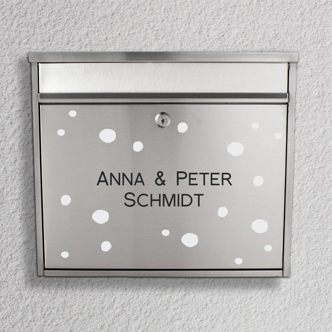 Mailbox Name Tag name With Polka Dots Dots, Stickers Etsy