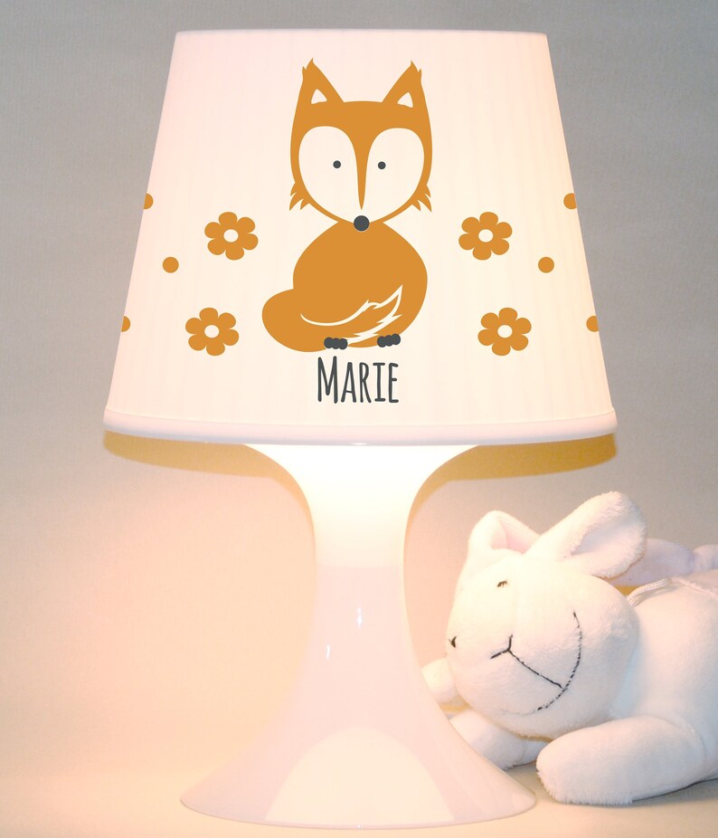 Children's lamp snooze lamp fox with name table lamp personalisable image 1