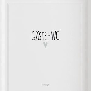 Door sign "Guests - WC with heart" self-adhesive