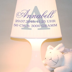 Children's lamp, table lamp Name with dates of birth snooze lamp image 3