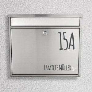 Letterbox name plate Name with house number sticker Anker