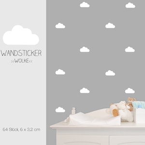 Wall sticker wall decal Clouds clouds, vinyl decals, 64 pieces image 1