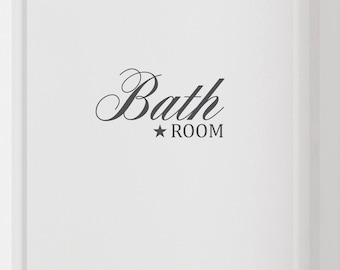 Door Sign "Bathroom", Wall Tattoo, Sticker, Decal, Vinyl Decals