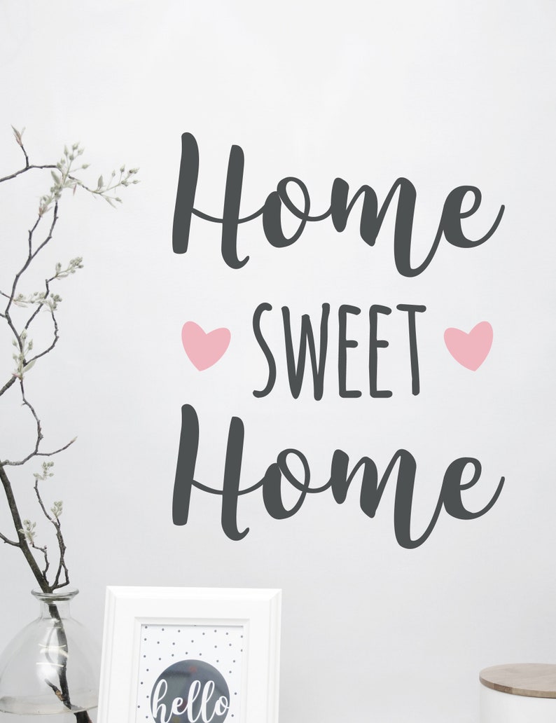 Wall sticker Home sweet home, sizes S-M, wall tattoo, sticker, customizable image 1