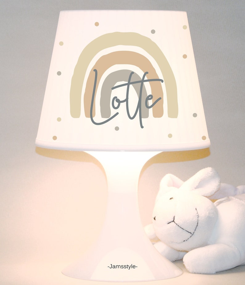 Kinderlampe, Tischlampe Regenbogen mit Wunschnamen Tischleuchte personalisierbar Bild 3