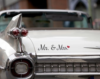 Bumper stickers, wedding "Mr. & Mrs", stickers, tattoo.