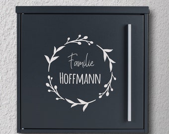 Mailbox Name tag "wreath with family name", mailbox lettering, or just house number self-adhesive