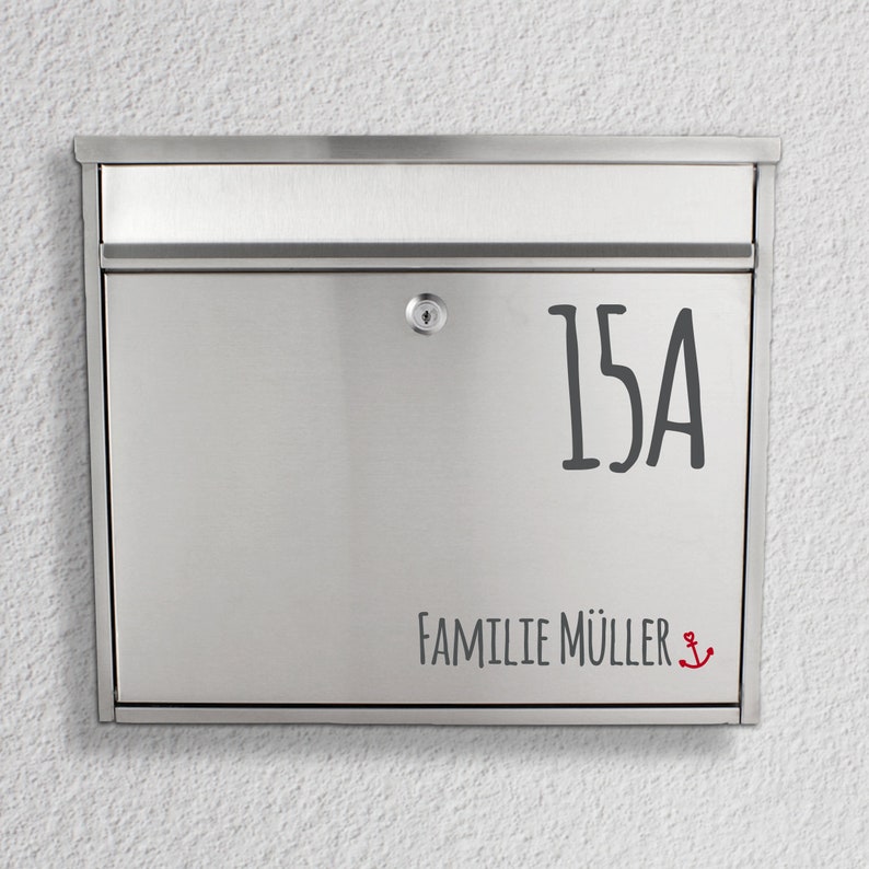 Letterbox name plate Name with house number sticker image 6