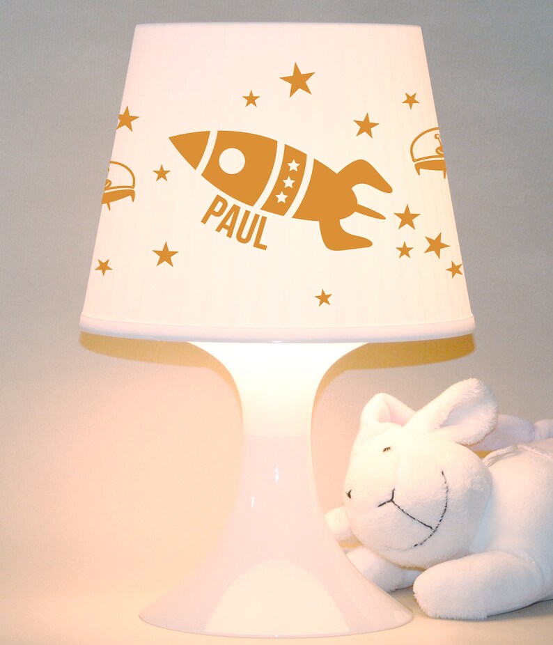 Kinderlampe Schlummerlampe Rakete mit Wunschnamen Weltall, personalisierbar Bild 6