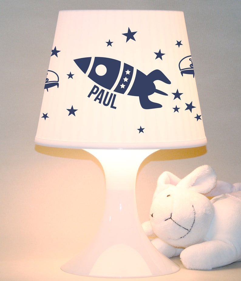 Kinderlampe Schlummerlampe Rakete mit Wunschnamen Weltall, personalisierbar Bild 4