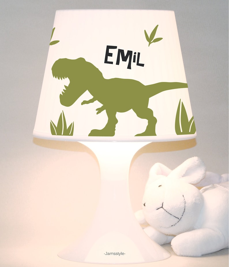 Children's lamp snooze lamp Dinosaur with name T-Rex, customizable table lamp image 1