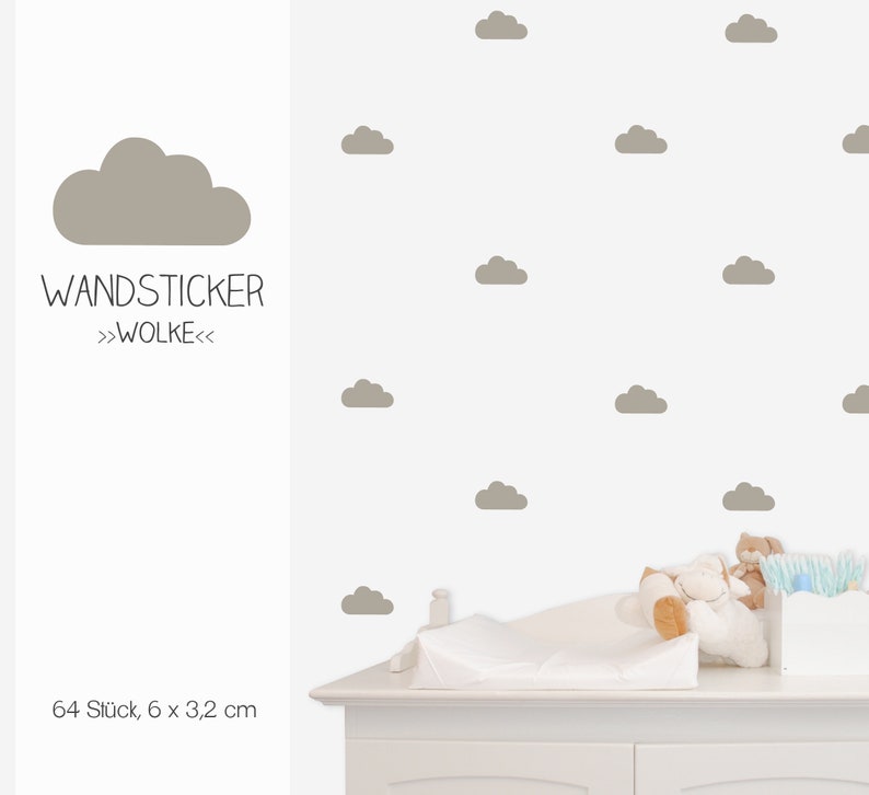 Wandsticker Wandtattoo Wolken clouds, Vinyl decals, 64 Stück Bild 6