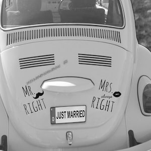 Autoaufkleber, Sticker, Hochzeit Mr. Right & Mrs. Right, Set Bild 1