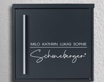 Etiqueta adhesiva para buzón "Familia + Nombre + Número de casa + Calle", letrero para buzón, varias fuentes a elegir BR046