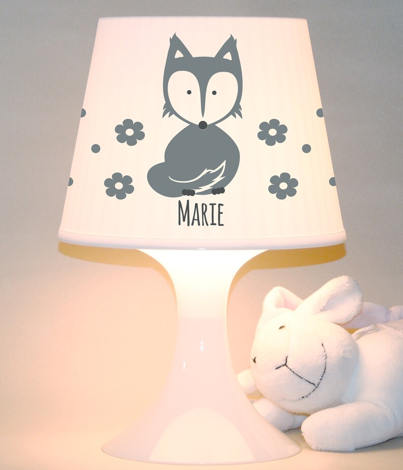 Children's lamp snooze lamp fox with name table lamp personalisable image 3