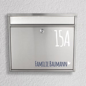 Letterbox name plate Name with house number sticker image 3