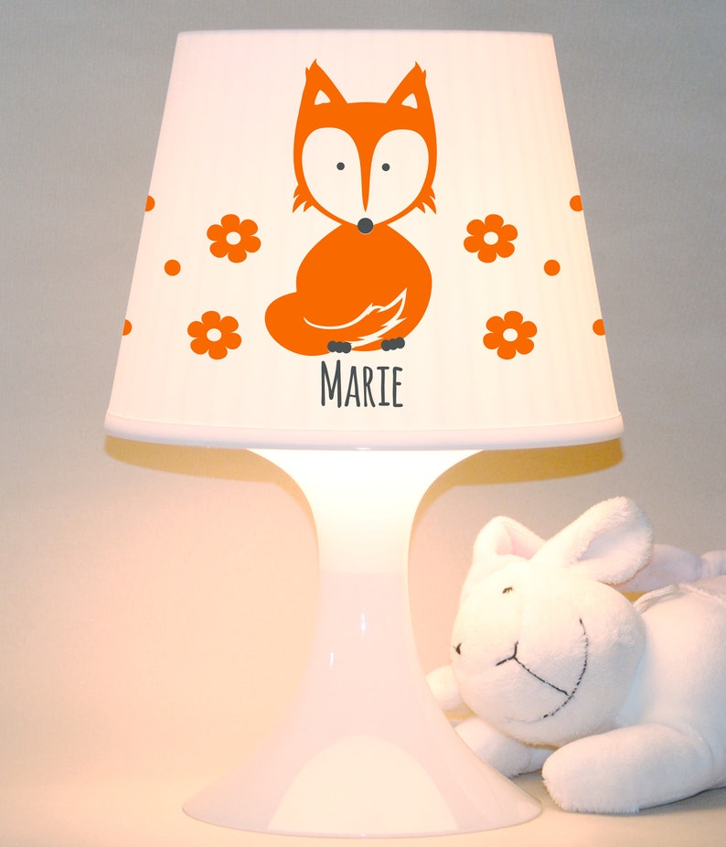 Children's lamp snooze lamp fox with name table lamp personalisable image 2