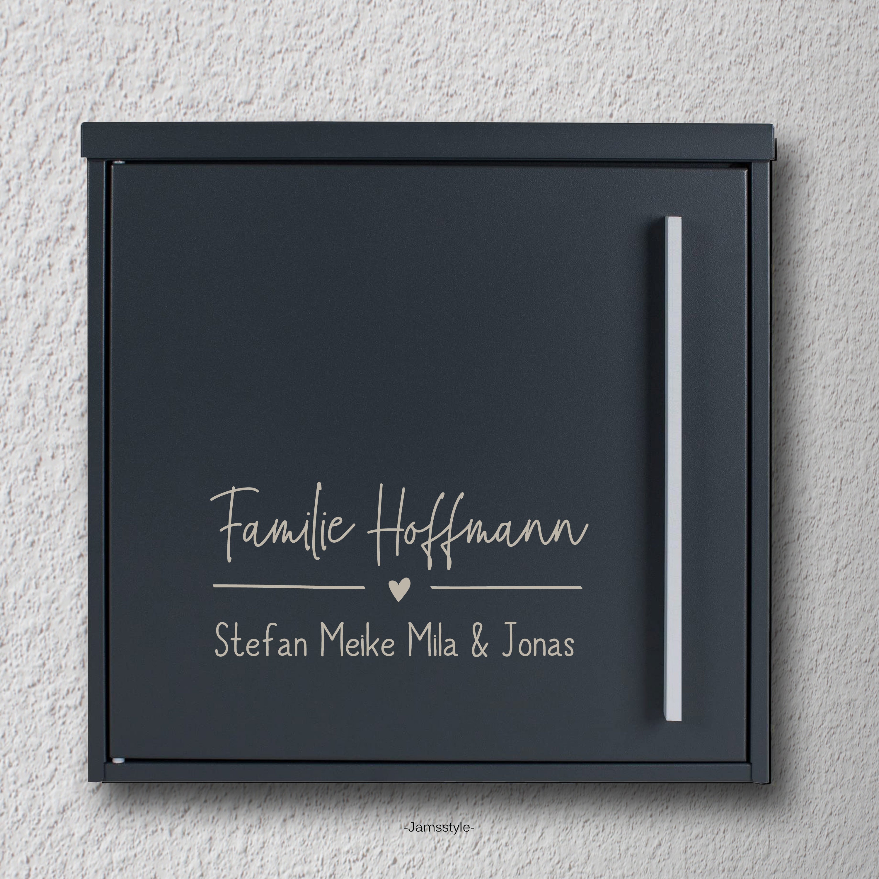 Mailbox Name Tag family Name With Heart Street Etsy