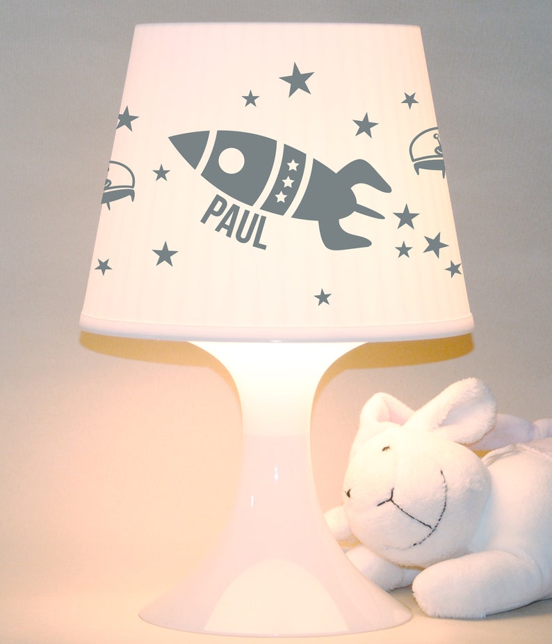 Kinderlampe Schlummerlampe Rakete mit Wunschnamen Weltall, personalisierbar Bild 3