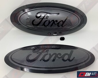 ford oval emblem MAGNETIC GREY METALLIC STICKER DECALS OVERLAY For 2018 F150