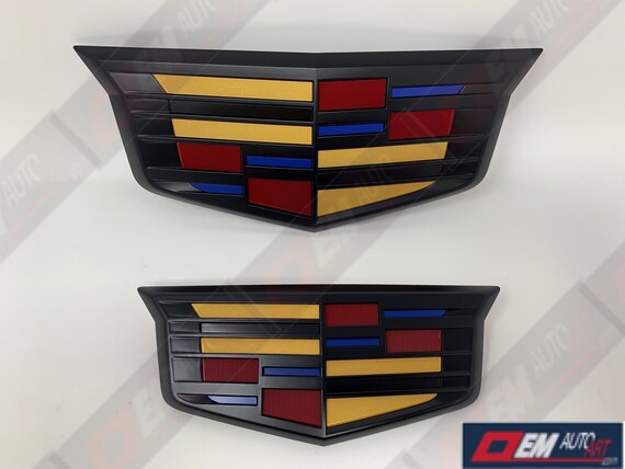 oem 2015 5 2020 cadillac escalade esv grille hatch emblem etsy oem 2015 5 2020 cadillac escalade esv grille hatch emblem set custom painted in cadillac colors