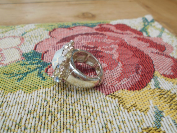 vintage Strass Ring Modeschmuck 80er Jahre Glasst… - image 3