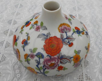 Kleine vintage Porzellan Vase Ufo Vase Gerold Porzellan Design Florist 60er/70er Jahre bunte Blumen Tischvase