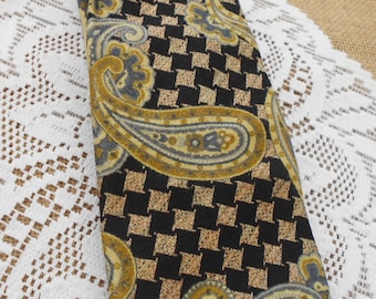 Tolle vintage Krawatte von Anne Surkamp Kramer aus den 80er/90er Jahren Seidenkrawatte extravagant Paisley Muster 100% Seide