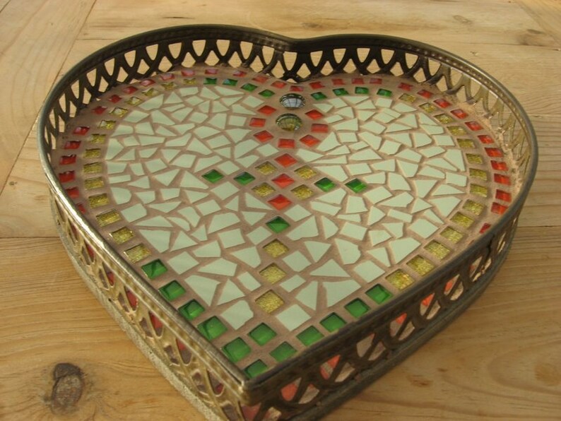 Romantisches Tablett Mosaik Märchenwald Herz TablettMosaik | Etsy