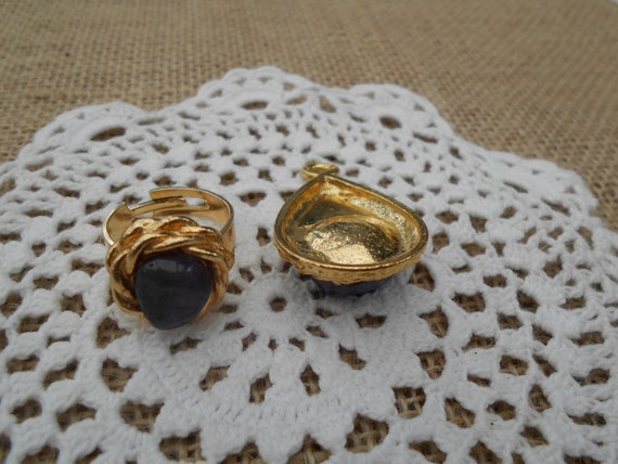 vintage Anhänger und Ring Modeschmuck 70er Jahre … - image 4