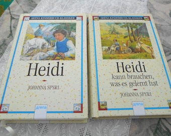 2 gebundene Vintage Ausgaben von Johanna Spyris "Heidi" 2000er Jahre Arena Kinderbuch Klassiker
