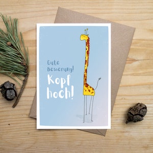 Postkarte "Gute Besserung", Falt Grußkarte, "Kopf hoch"
