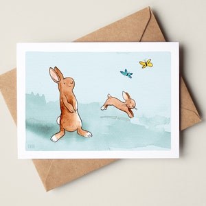 Hasen Postkarte mit Umschlag