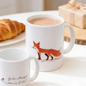 Personalisierte Kindertasse mit Name | Fuchs Tasse Kinder | Geschenk für Kinder Geburtstag | Waldtiere Tasse | Keramik Tasse
