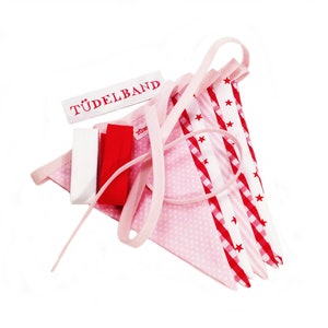 Pennant chain pennant garland ...with 10 pennants...pink...red... image 3