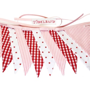 Pennant chain pennant garland ...with 10 pennants...pink...red... image 1