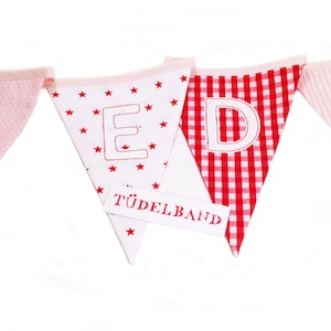 Pennant chain pennant garland ...with 10 pennants...pink...red... image 2