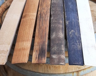 Treated red wine barrel staves