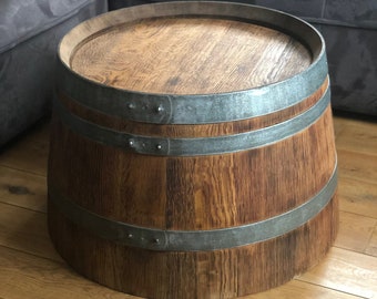 Wine barrel coffee table rustic - half wine barrel