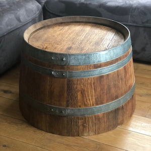 Wine barrel coffee table rustic - half wine barrel