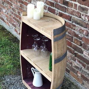 Round wine barrel shelf Natur