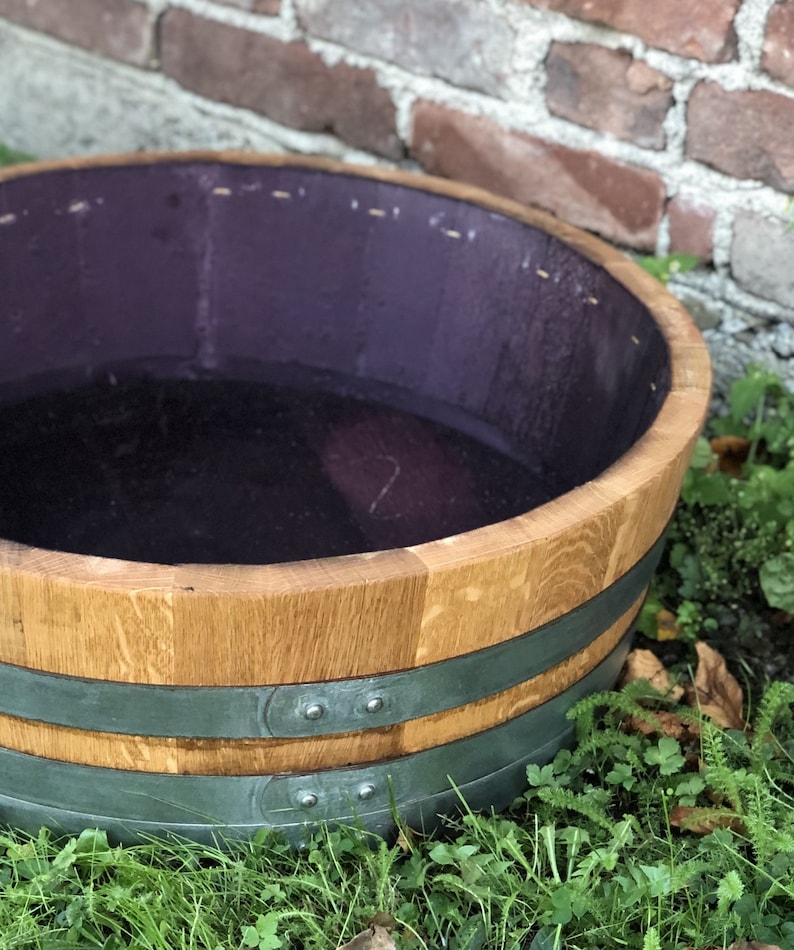 Flower pot made from 1/4 used 225l wine barrel 55l image 5