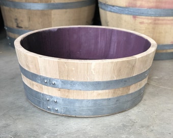 Mini pond made from 1/4 of a used 225l wine barrel (55l)