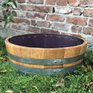 Flower pot made from 1/4 used 225l wine barrel 55l image 6